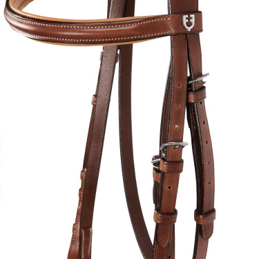 Bridão inglês de couro com costuras contrastantes Stitched Equestro Bridão inglês de couro com costuras contrastantes Stitched Equestro