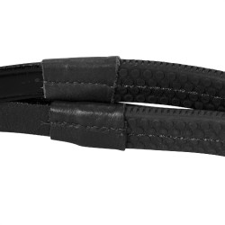 Bridão inglês de couro com rédeas de borracha Genesis Equestro Preto