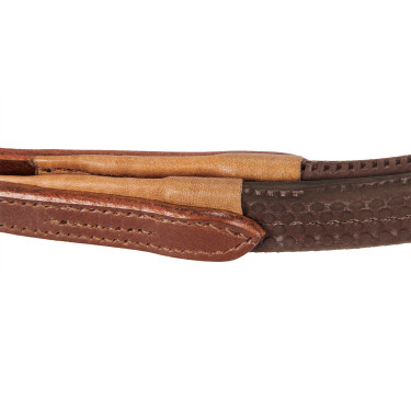 Bridão inglês de couro com rédeas de borracha Genesis Equestro Bridão inglês de couro com rédeas de borracha Genesis Equestro