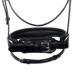 Cabeçada inglesa de couro com lantejoulas sem rédeas Equestro Preto