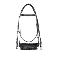 Brida inglesa de couro com bordados Deco Equestro Preto Brida inglesa de couro com bordados Deco Equestro Preto