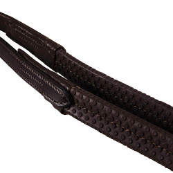 Brida inglesa de couro com bordados Deco Equestro Castanho escuro