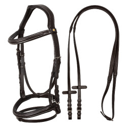 Bridão anatômico elevado e acolchoado Equestro Castanho escuro
