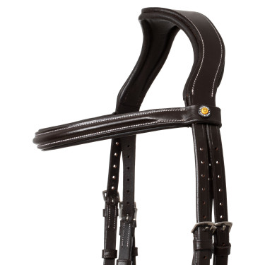 Bridão anatômico elevado e acolchoado Equestro Castanho escuro