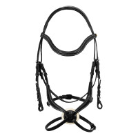 Bridão anatômico de couro mexicano Equestro Preto Bridão anatômico de couro mexicano Equestro Preto