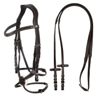 Bridão anatômico de couro mexicano Equestro Castanho escuro Bridão anatômico de couro mexicano Equestro Castanho escuro