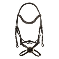 Bridão anatômico de couro mexicano Equestro Castanho escuro Bridão anatômico de couro mexicano Equestro Castanho escuro