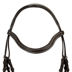 Bridão anatômico de couro mexicano Equestro Castanho escuro