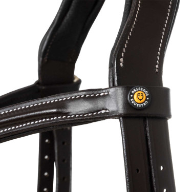 Bridão anatômico de couro mexicano Equestro Castanho escuro