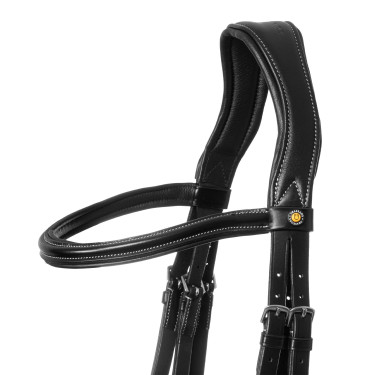 Cabeçada anatômica com pespontos contrastantes Micklem Equestro Cabeçada anatômica com pespontos contrastantes Micklem Equestro