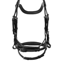 Cabeçada anatômica com pespontos contrastantes Micklem Equestro Cabeçada anatômica com pespontos contrastantes Micklem Equestro