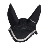 Touca anti-moscas tricotada com cordura Equestro Preto Touca anti-moscas tricotada com cordura Equestro Preto