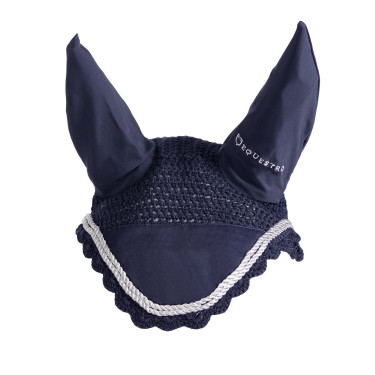 Touca anti-moscas tricotada com cordura Equestro Marinho Azul-marinho