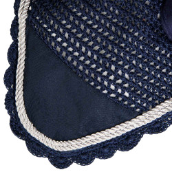 Touca anti-moscas tricotada com cordura Equestro Marinho Azul-marinho