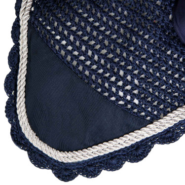 Touca anti-moscas tricotada com cordura Equestro Marinho Azul-marinho