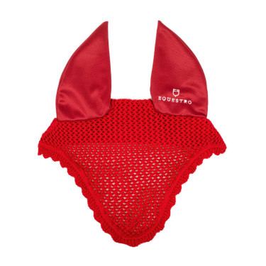 Touca anti-moscas para pônei em algodão com orelhas elásticas Equestro Vermelho Touca anti-moscas para pônei em algodão com orelhas elásticas Equestro Vermelho