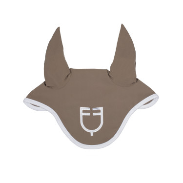 Touca anti-moscas em tecido técnico White Line Edition Equestro Noz Castanho