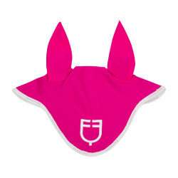 Touca antimoscas em tecido técnico com logotipo GP Equestro Fúcsia / branco Rosa