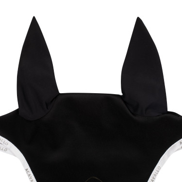 Touca anti-moscas em lycra com logotipo em silicone Acavallo Preto / branco Touca anti-moscas em lycra com logotipo em silicone Acavallo Preto / branco