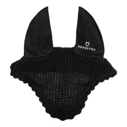 Touca anti-moscas de algodão com orelhas elásticas Equestro Preto Touca anti-moscas de algodão com orelhas elásticas Equestro Preto