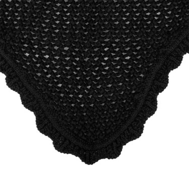 Touca anti-moscas de algodão com orelhas elásticas Equestro Preto Touca anti-moscas de algodão com orelhas elásticas Equestro Preto