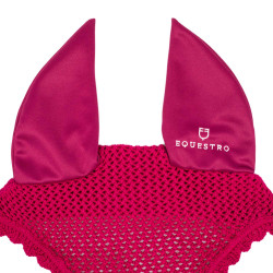 Touca anti-moscas de algodão com orelhas elásticas Equestro Fúcsia Rosa