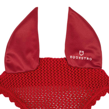 Touca anti-moscas de algodão com orelhas elásticas Equestro Vermelho