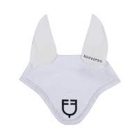 Touca anti-moscas em algodão com logotipo central New Style Equestro Branco
