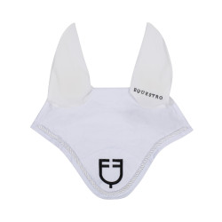 Touca anti-moscas em algodão com logotipo central New Style Equestro Branco Touca anti-moscas em algodão com logotipo central New Style Equestro Branco