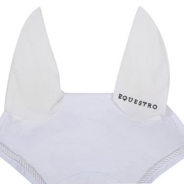Touca anti-moscas em algodão com logotipo central New Style Equestro Branco Touca anti-moscas em algodão com logotipo central New Style Equestro Branco