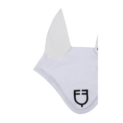 Touca anti-moscas em algodão com logotipo central New Style Equestro Branco Touca anti-moscas em algodão com logotipo central New Style Equestro Branco