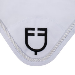 Touca anti-moscas em algodão com logotipo central New Style Equestro Branco Touca anti-moscas em algodão com logotipo central New Style Equestro Branco