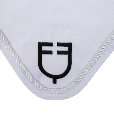 Touca anti-moscas em algodão com logotipo central New Style Equestro Branco Touca anti-moscas em algodão com logotipo central New Style Equestro Branco