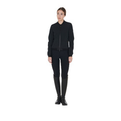 Blusão feminino em tecido técnico Equestro Preto