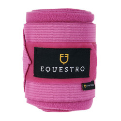 Bandagens de trabalho em polar e elástico respirável em conjunto de 4 Equestro Fúcsia Rosa