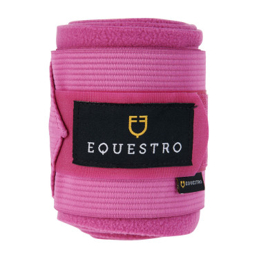 Bandagens de trabalho em polar e elástico respirável em conjunto de 4 Equestro Fúcsia Rosa