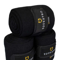 Bandagens de repouso em lã, conjunto com 4, Equestro Preto
