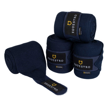 Bandagens de repouso em lã, conjunto com 4, Equestro Marinho Azul-marinho