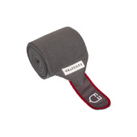 Bandagens de polo respiráveis pônei Trim em conjunto de 4 Equestro Branco / vermelho / cinza Bandagens de polo respiráveis pônei Trim em conjunto de 4 Equestro Branco / vermelho / cinza