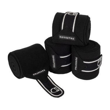 Bandas de polo para pony con logo bordado Diamond en juego de 4 Equestro Preto