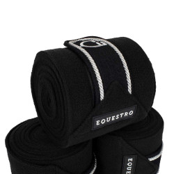 Bandas de polo para pony con logo bordado Diamond en juego de 4 Equestro Preto