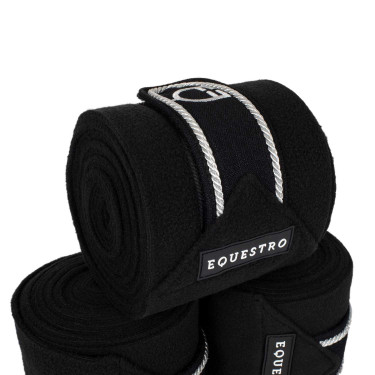 Bandas de polo para pony con logo bordado Diamond en juego de 4 Equestro Preto