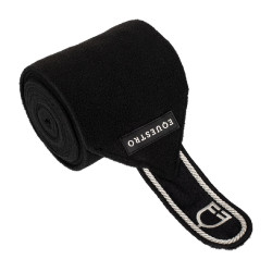 Bandas de polo para pony con logo bordado Diamond en juego de 4 Equestro Preto