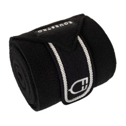 Bandas de polo para pony con logo bordado Diamond en juego de 4 Equestro Preto