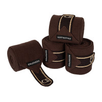 Bandas de polo para pony con logo bordado Diamond en juego de 4 Equestro Castanho