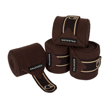Bandas de polo para pony con logo bordado Diamond en juego de 4 Equestro Castanho