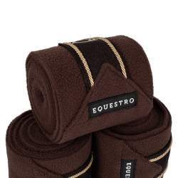 Bandas de polo para pony con logo bordado Diamond en juego de 4 Equestro Castanho