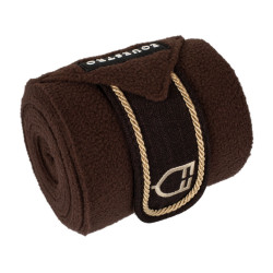Bandas de polo para pony con logo bordado Diamond en juego de 4 Equestro Castanho