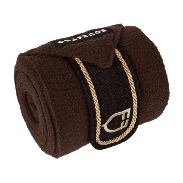 Bandas de polo para pony con logo bordado Diamond en juego de 4 Equestro Castanho