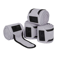 Bandagens de polo em conjunto de 4 Equestro Cinza / preto